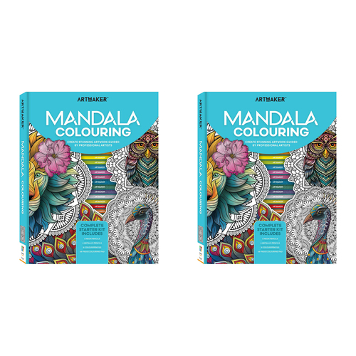 2PK Art Maker Stress Relief Creative Activity Mandala Colouring Kit