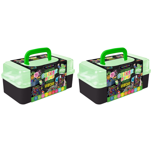 2PK Kaleidoscope Sticker Bomb Studio Neon Kids Craft Kit 8y+