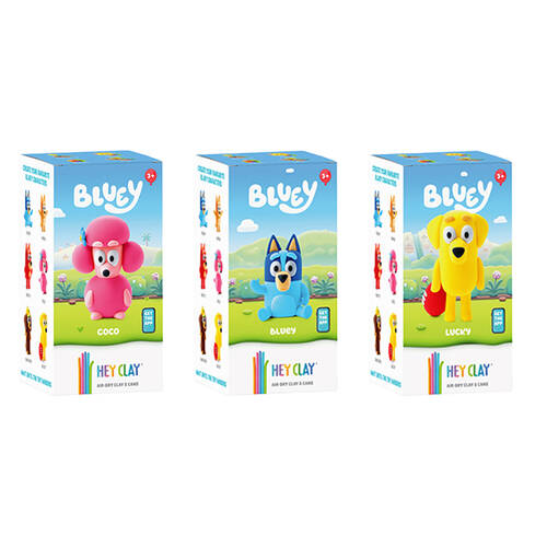 Hey Clay Bluey Character Kids Modelling-Clay Sets 5 Colours Bluey Coco Lucky