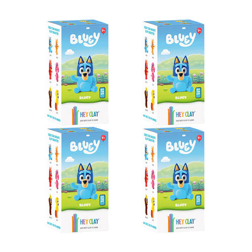 4PK Hey Clay Bluey Single Character Kids Modelling-Clay Set 5 Coloured Cans