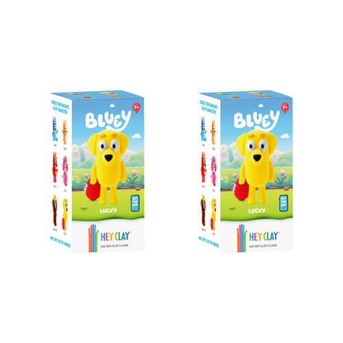 2PK Hey Clay Bluey Single Character Kids Modelling-Clay Set 5 Coloured Cans Lucky 