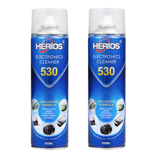 2PK Herios 550ml Electronic Cleaner Camera/Laptop Aerosol Spray