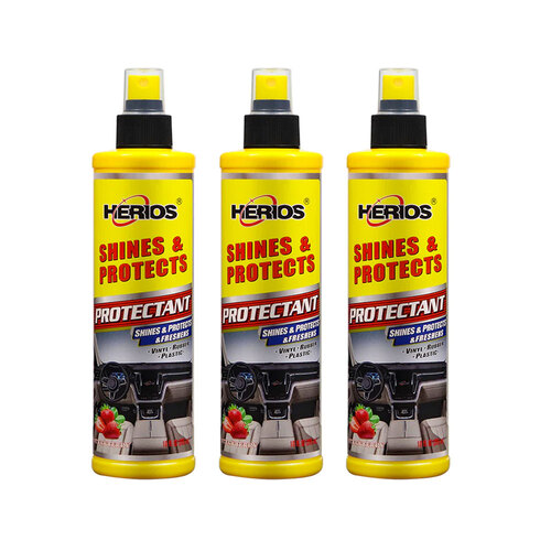 3PK Herios 295ml Shines & Protect Leather Protectant Car Interior Cleaner