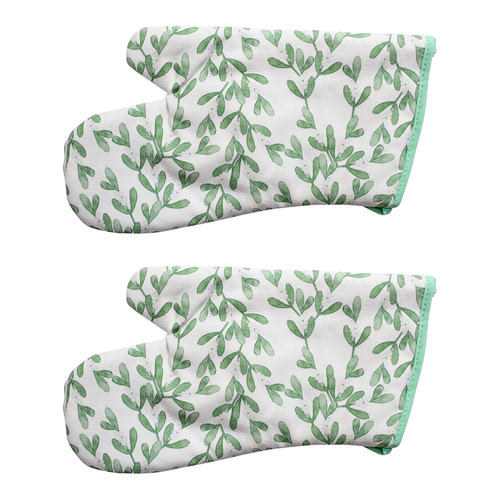 2PK LVD Cotton 16x32cm Oven Mitt Kitchen/Cooking Glove - Garden