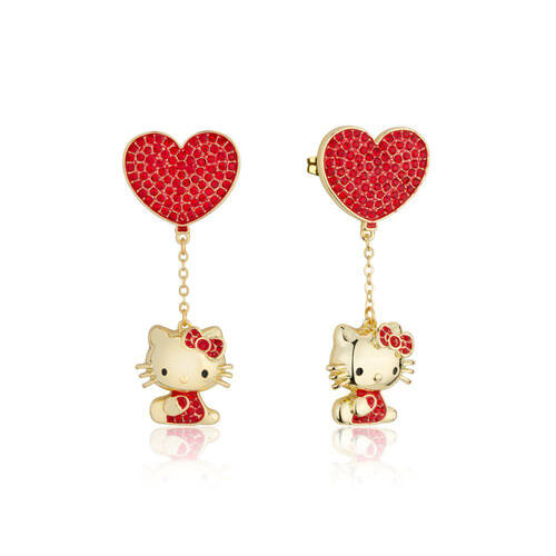 Couture Kingdom Sanrio Hello Kitty Love Drop Earrings 6cm - Gold