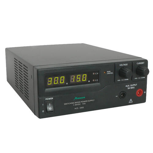 Manson 1-32V 0-15A Power Supply Switching 3 Digi LED w/ USB