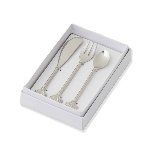 3pc Pilbeam Living Seychelles Sea Shell Appetiser Cutlery