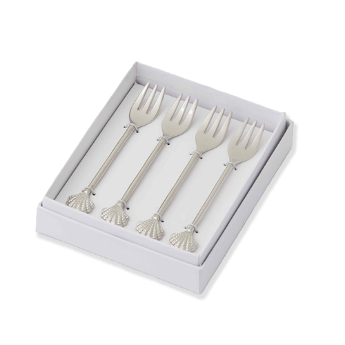 4pc Pilbeam Living Seychelles Cocktail Party Forks Silver
