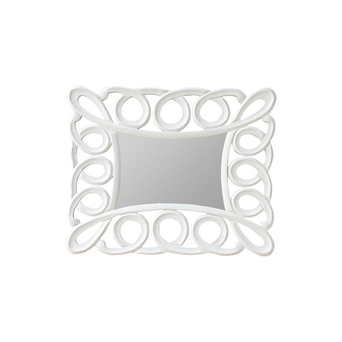 Darlin MDF 75x60cm Swirl Edge Mirror Hanging Home Decor Rectangle White