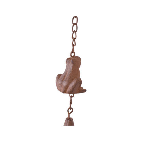 Darlin Frog Metal Rain Chain Outdoor Decor 73x6cm Matte Rust Finish