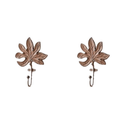 2PK Darlin Maple Leaf Metal Wall Hook Home Office Decor 22x14cm Matte Rust Finish