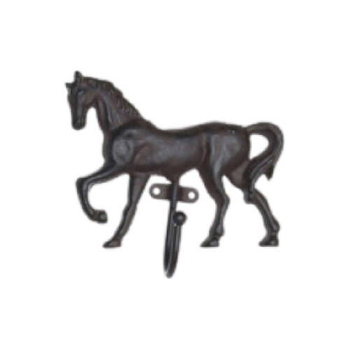 Darlin Prancing Horse Metal Wall Hook Home Office Decor 15x12cm Matte Brown