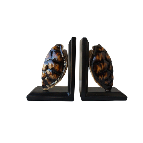 Darlin Toni Faux Turtle Shell Book Ends Resin Brown/Black 17x27cm