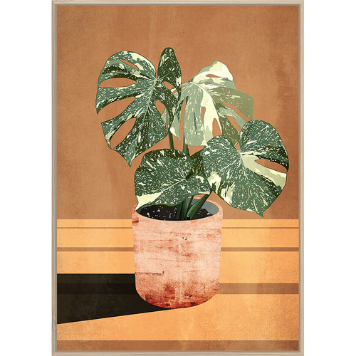 Rayell 60x90cm Framed Artwork Canvas Wall Art - Potted Monstera