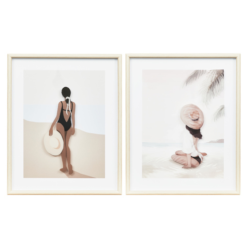 2pc Cooper & Co. 52cm Shore Canvas Wall Art Framed Print