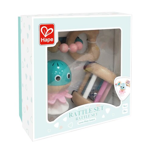 Hape Baby to Toddler Sensory Gift Teether Rolling Rattle Toy 0+