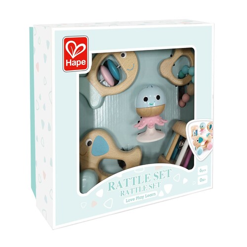 Hape Multi-Stage Sensory Gift Rattles/Chewy Toy Set 0+