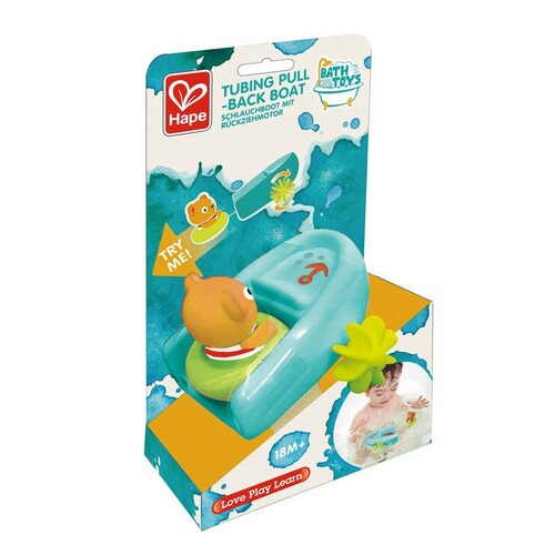 Hape Tubing Pull-Back Boat Bath/Pool Time Fun Toy 18m+