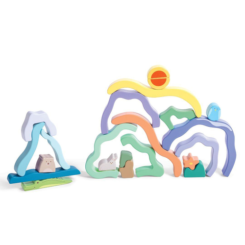 Hape Nature Scene Stacking Blocks Educational Toy for Toddlers 2Y+