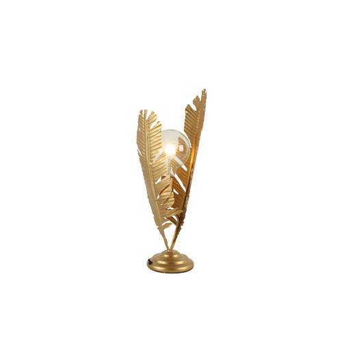 Maine & Crawford Basha Gold Palm Iron 58x32cm Table Lamp Decor