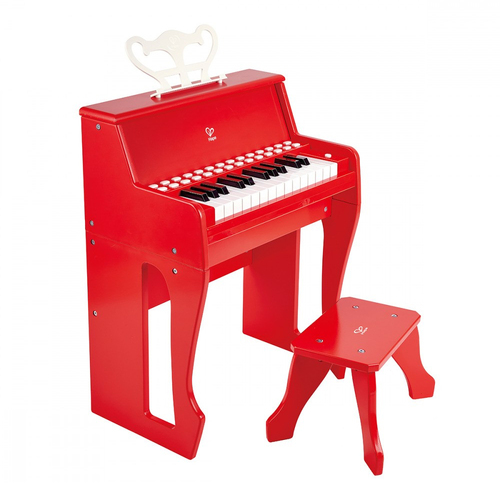 Hape Learn With Lights Piano w/ Stool Kids Toy 3y+ Red