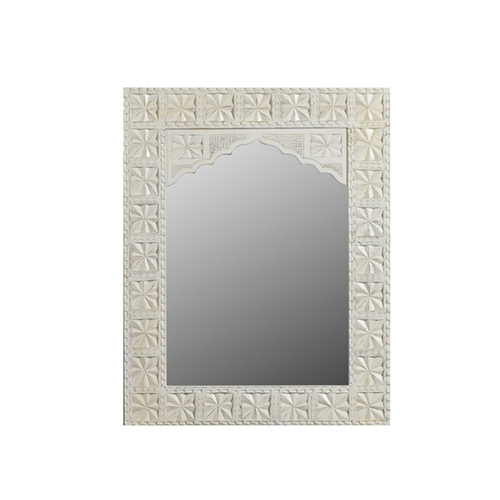 Maine & Crawford Bhaavik Ornate 90cm Mirror Vanity Display - White