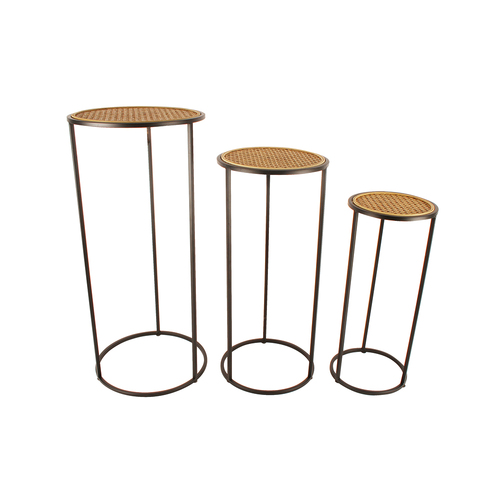 3pc Maine & Crawford Hendrix 50/60/70cm Side Table - Matte Black