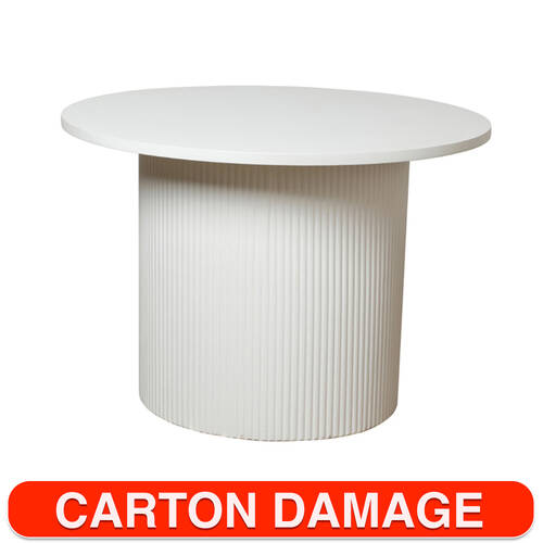Maine & Crawford Blanche 65cm Fluted MDF Coffee Table Round - White