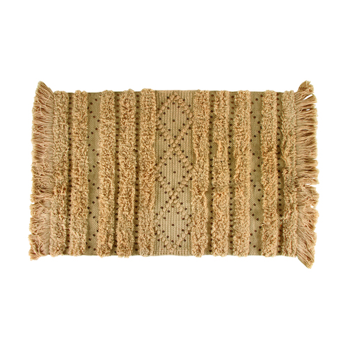 Maine & Crawford Clara Macrame 90x60cm Cotton Rug - Cream