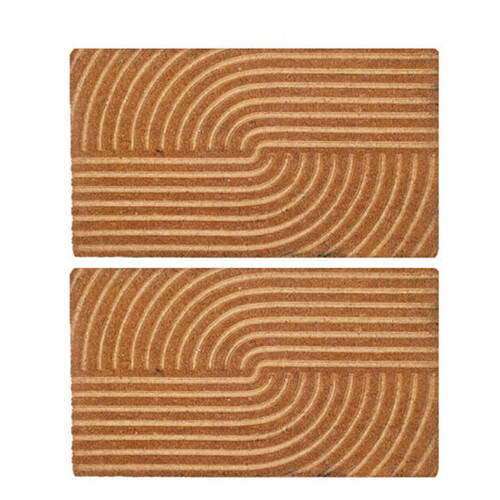 2PK Maine And Crawford Swirl Embossed Doormat 15mm Thickness 70x40cm