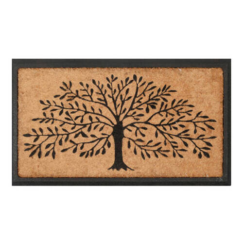 Maine And Crawford Tree Of Life Bulk Rubber Border Coir Doormat 70x40cm