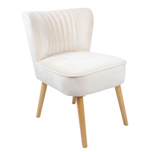Maine & Crawford Macai 80x70cm Velvet Accent Chair - Cream