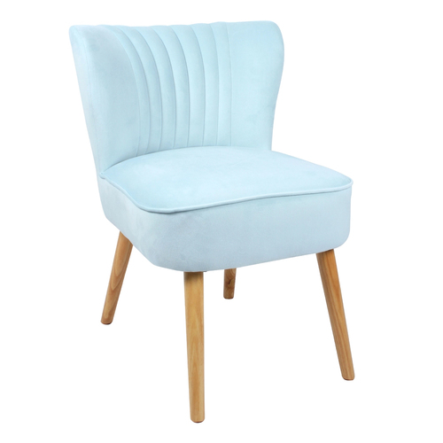 Maine & Crawford Caelin 80x70cm Velvet Accent Chair - Sky Blue