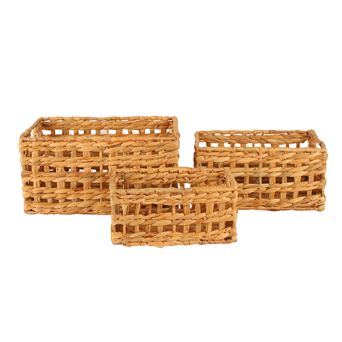 3pc Maine & Crawford Cressida 25/30/35cm Water Hyacinth Basket - Natural