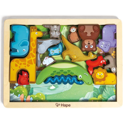 Hape Animal Kingdom Puzzle Fun Educational Toy for Toddlers 3Y+