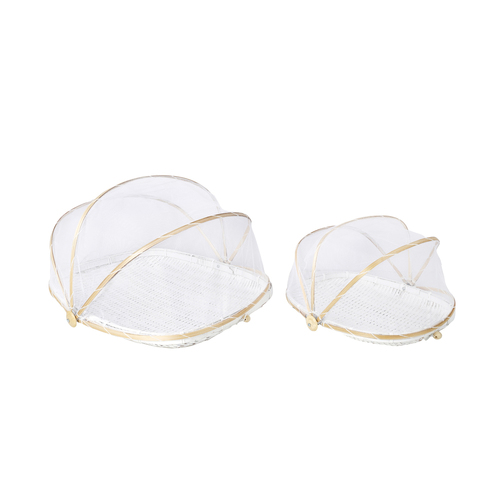 2pc Maine & Crawford Bahar Retractable Food Cover Set - White