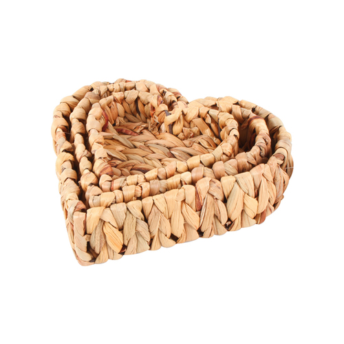 3pc Maine & Crawford Suzi Heart 25/20/15cm Hyacinth Basket Set - Natural