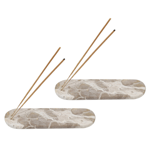 2PK Maine & Crawford Lilet Marble 20x5cm Incense Stick Holder - Beige