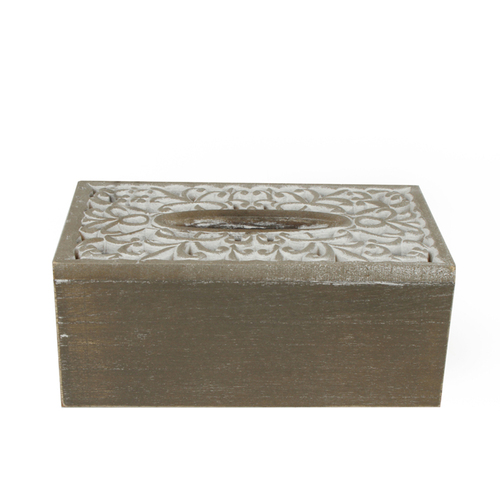 Maine & Crawford 24x12cm Ivor Wood Tissue Box - White/Natural