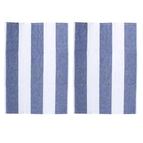 2pc Maine & Crawford Huso Nautical Stripe 60x40cm Cotton Tea Towel