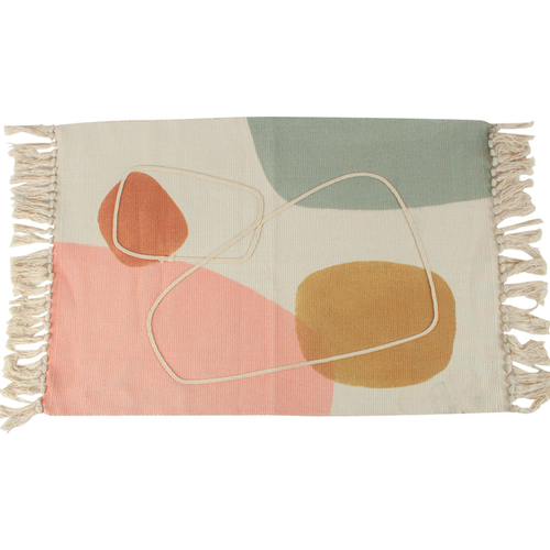 Maine & Crawford Valencia 90x60cm Tassel Rug - Pastel