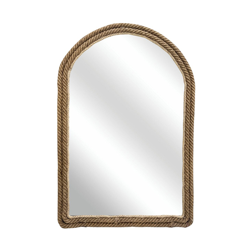 Maine & Crawford Horus 90x60cm Jute Arched Mirror - Natural