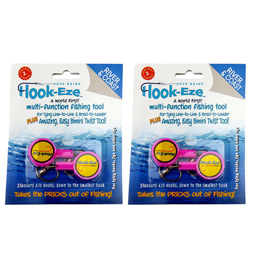 2PK Hookeze Fishing Knot Tying Tool/Quick Knotting Line Standard - Pink