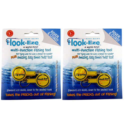 2PK Hookeze Fishing Knot Tying Tool/Quick Knotting Line Standard - Yellow