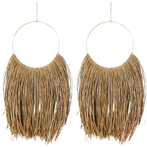 2PK Maine & Crawford Emily 61cm Raffia Wall Hanger Home Decor