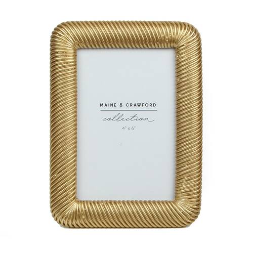 Maine & Crawford Mel 19x14cm Antique Resin Photo Frame - Gold