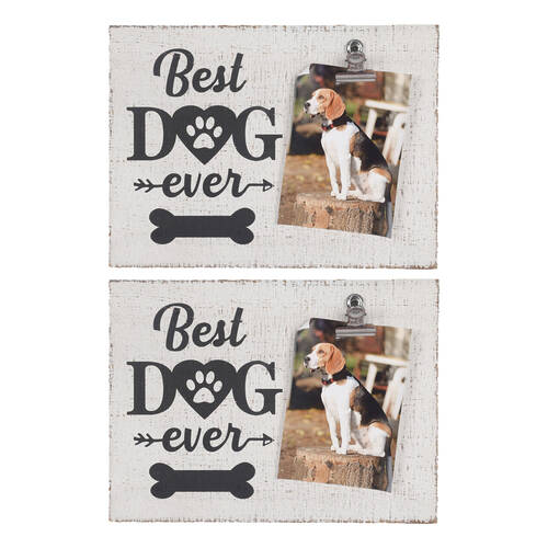 2PK Maine And Crawford Photo Frame Best Dog Ever Holds 4x6 25x19x1.5cm