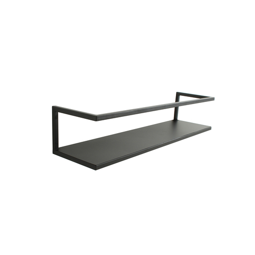 Maine & Crawford Mackenzi 50x30cm Metal Shelf w/ Rail - Black