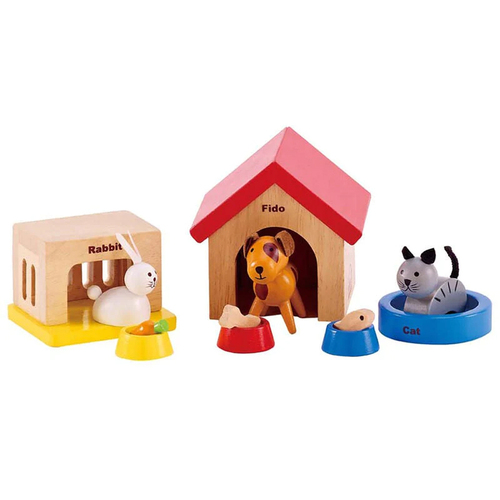 12pc Hape Family Pets Wooden Doll House Set Kids Toy 3y+