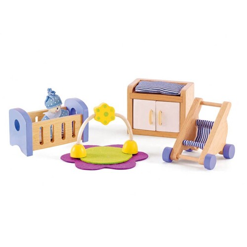 Hape Baby's Room Kids Wooden Toy Dollhouse Furniture 3+